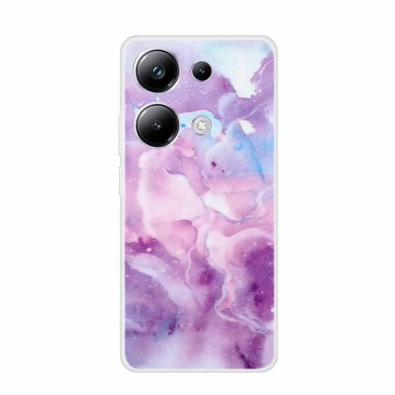 Marble Pattern Phone Case for Xiaomi Redmi Note 13 Silicone TPU Clear Cover Soft Transparent Funda Redmi Note13 Pro+ pro plus