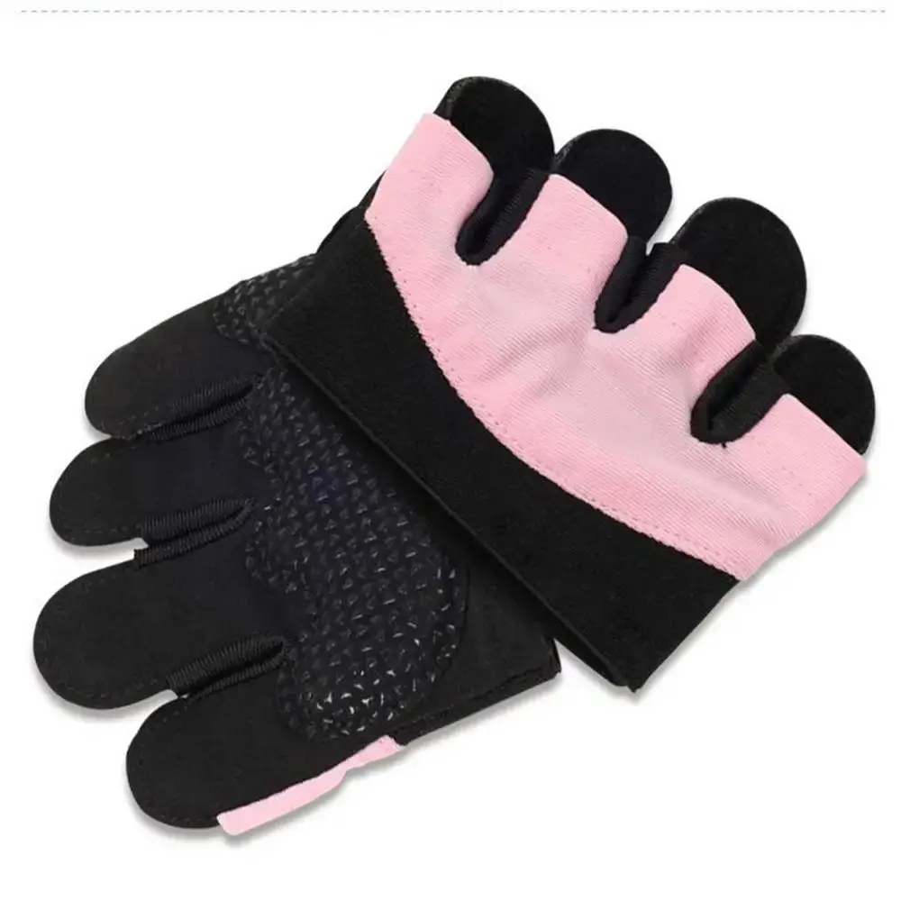 

1Pair Palm Protection Weight Lifting Training Gloves Anti-Skid Breathable Four-finger Gym Gloves Hand Protector Wear-resistant