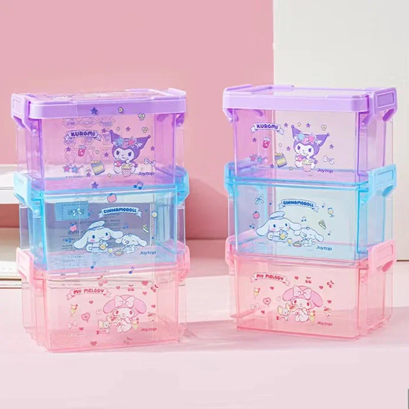 3 Layers Sanrio mymelody Kuromi Cinnamoroll Cute Container Jewelry Bead Organizer Case Rangement Organizadoras Box gift