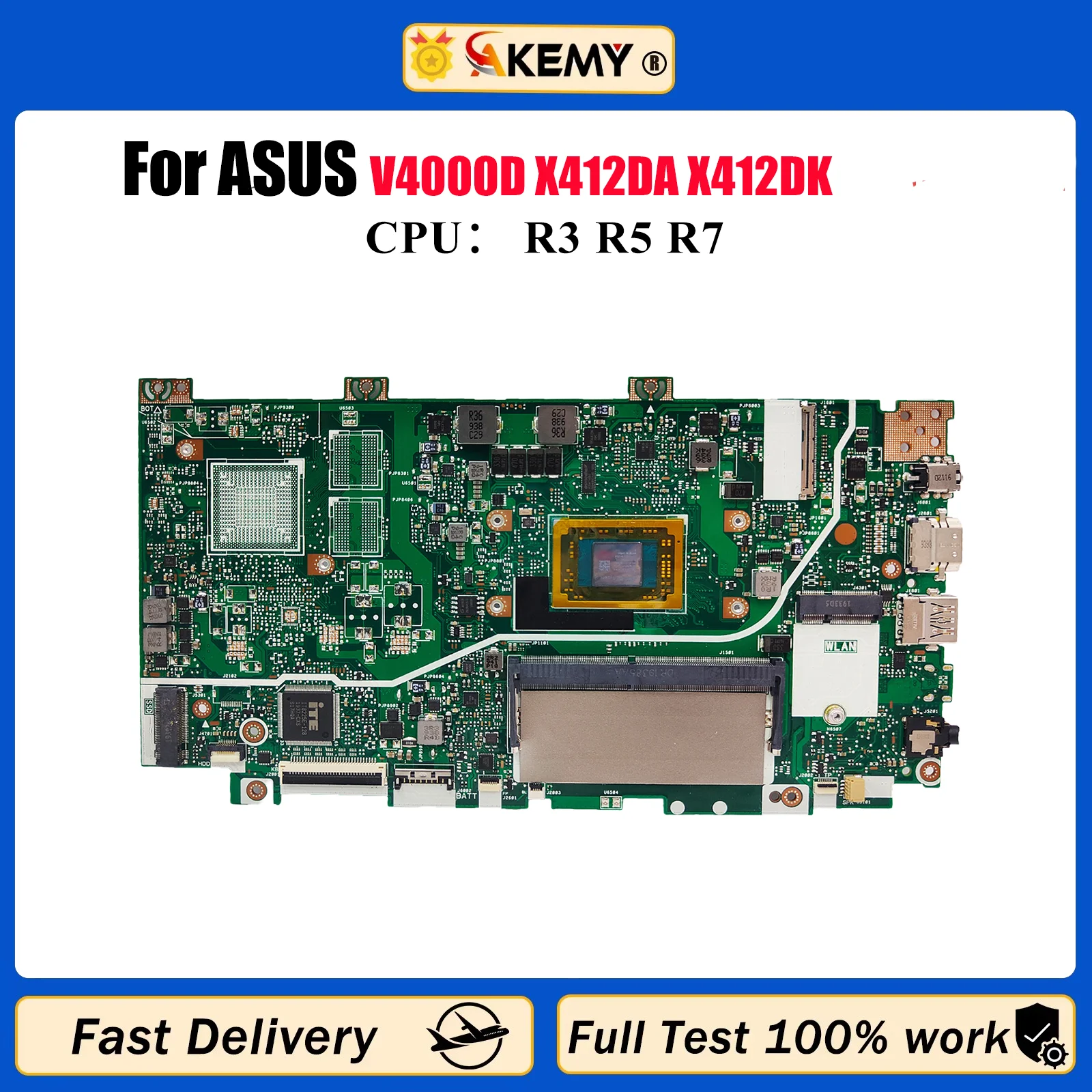 

X412DK Материнская плата для ноутбука ASUS VivoBook X412D V4000d X412DA X412DK Материнская плата для ноутбука с процессором R3 R5 R7 100% tests OK stk