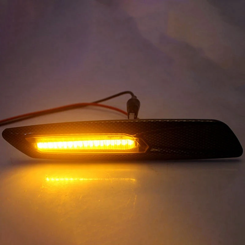 LED Carbon Fiber Finish Side Marker Lights For BM W 5 Series E39 E60 E61