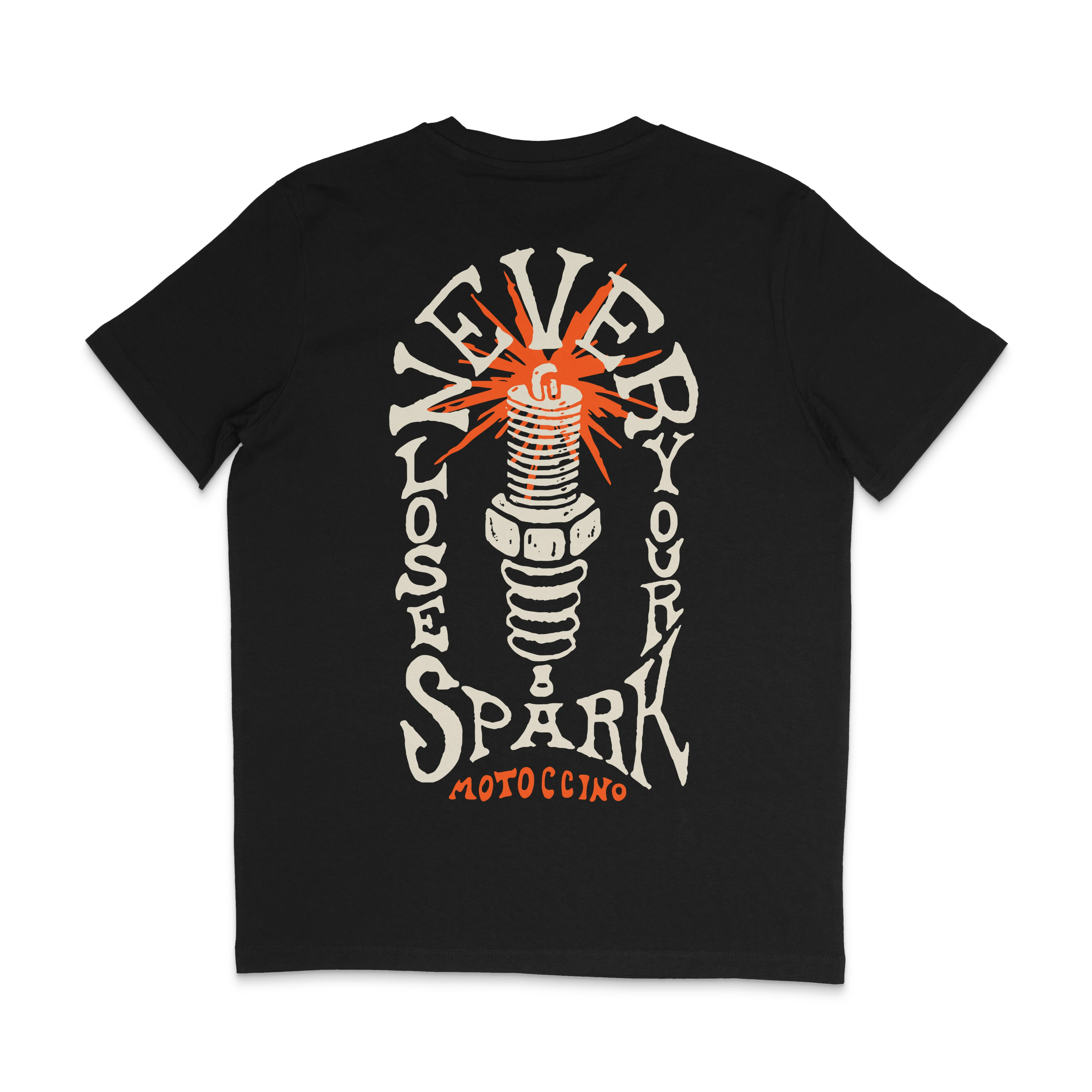 Never Lose Your Spark Spark Plug Motorcycle Graphic Tee Cotton Mens Womens T-Shirt Outdoor Casual Top
