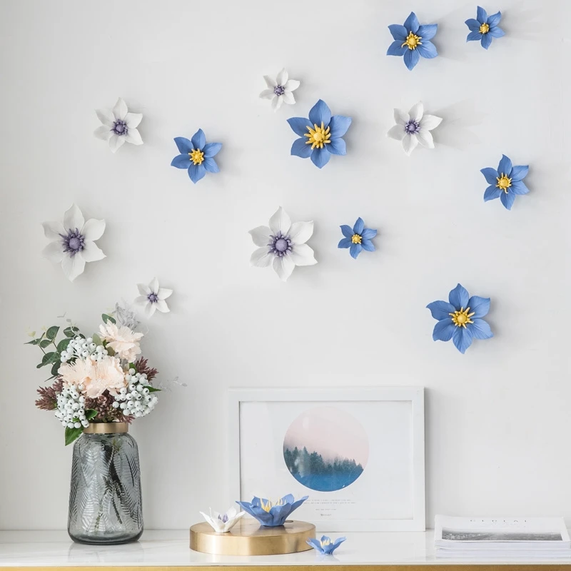 Ceramic Flower Wall Decoration Reative Living Room Bedroom Wall TV Background Wall Three-Dimensional