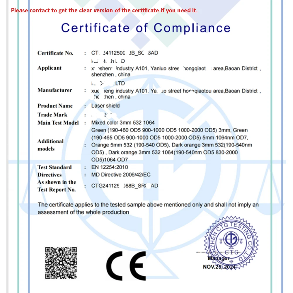 درع عرض الليزر نافذة واقية 532 نانومتر البولي كربونات مستحضرات التجميل النقش بالليزر الصناعي قطع اللحام نوافذ السلامة