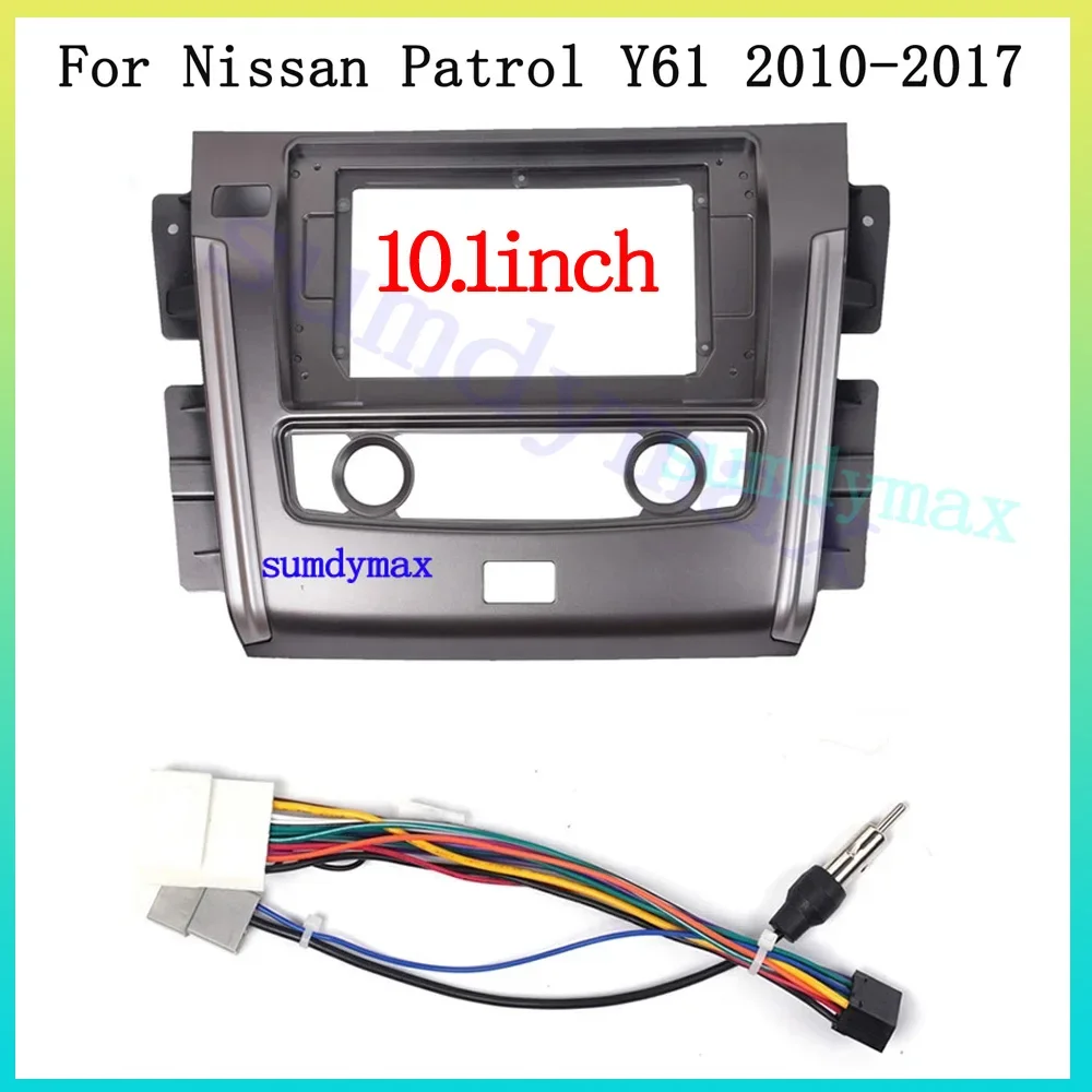 10.1inch 2din Car Radio Fascias Frame For Nissan Patrol 2010-2017 Stereo Panel Harness Wiring Decoder Mount Kit