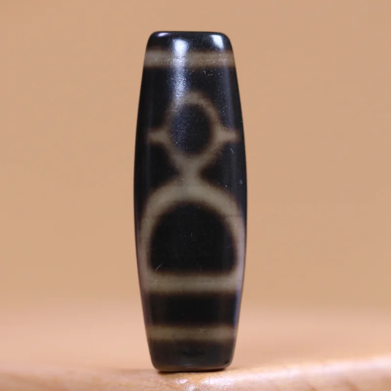 Black Gold Tibetan Natural Genuine Old Mine Agate Fortune Bead Pendant Necklace Bracelet 13x38mm