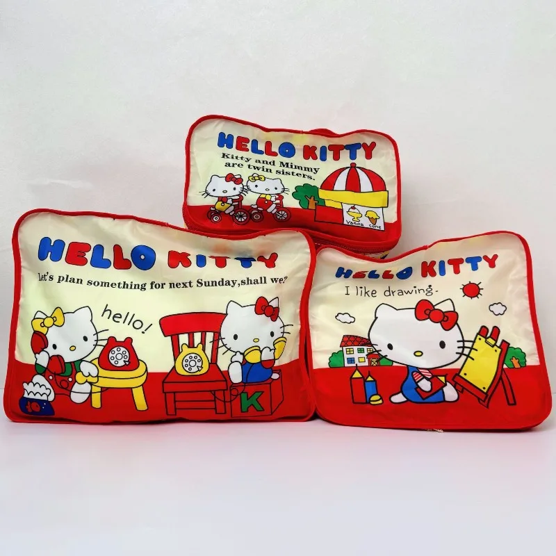 

Hello Kitty Storage Bag Cute Anime Women Accessories KT Foldable Travel Packaging Multi Functional Kawaii Girl Gift Wholesale
