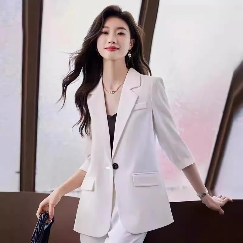 Design Sense Niche Suit Jacket Women's 2024 Spring and Autumn New Korean Version Fashionable Casual Temperament thin Suit set WF