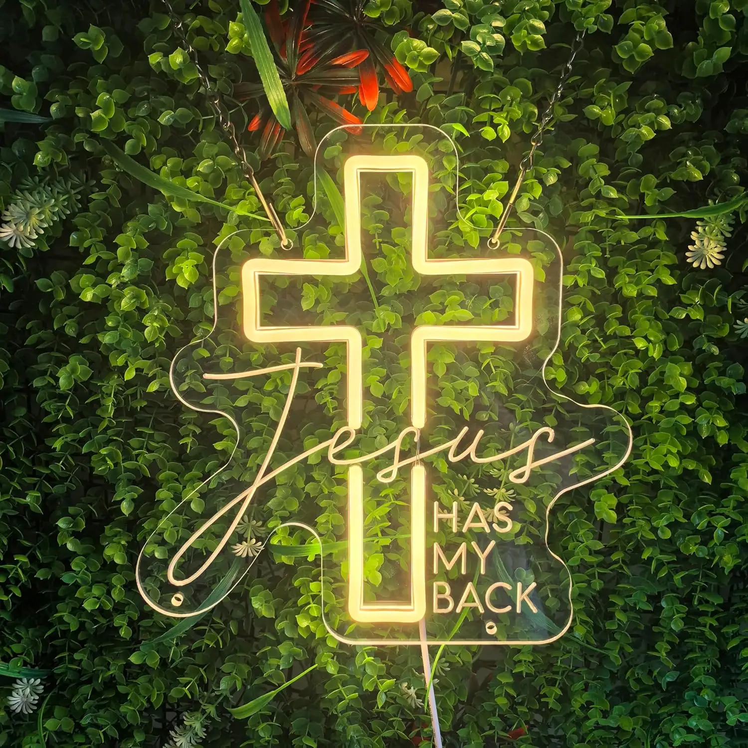 クロスネオンサイン-「has-my-back」led壁飾り、usb電源、家庭-寝室-イースター-結婚式-バレンタインデーのギフトに最適