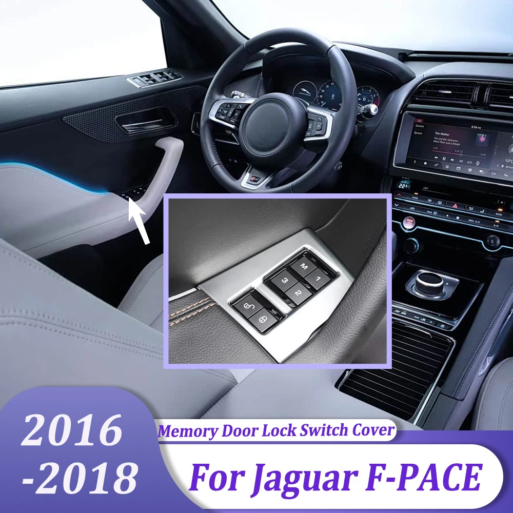 

For Jaguar F-PACE 2016 2017 2018 ABS Matte Auto Memory Door Lock Adjustment Button Cover Trim Styling Interior Accessories