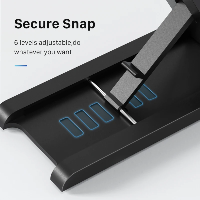 CABLETIME Phone Stand Foldable and Stable Non-slip 6 Levels ABS Compatible with Phone Tablet Holder Adjustable C427