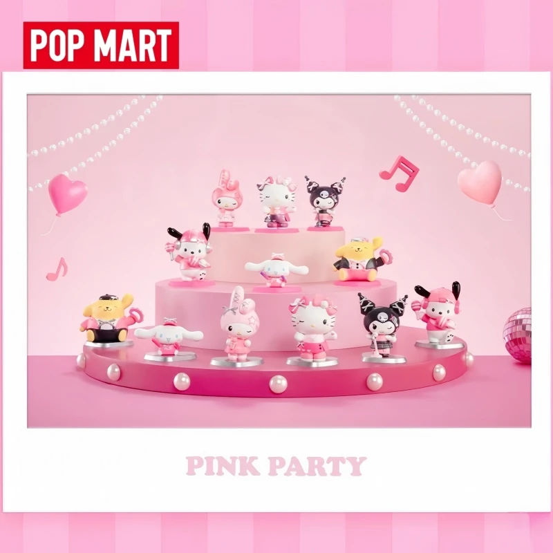 

Hot Selling Genuine Pop Mart Sanrio Characters Pink Party Series Blind Box Figures Collectible Desktop Decor Surprise Toy Gifts