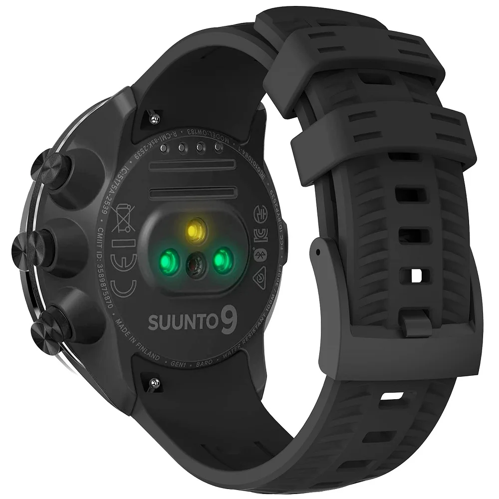 Strap for Suunto Spartan Sport Wrist HR, Silicone Watch Strap Replacement Band for Suunto 9/9 Baro