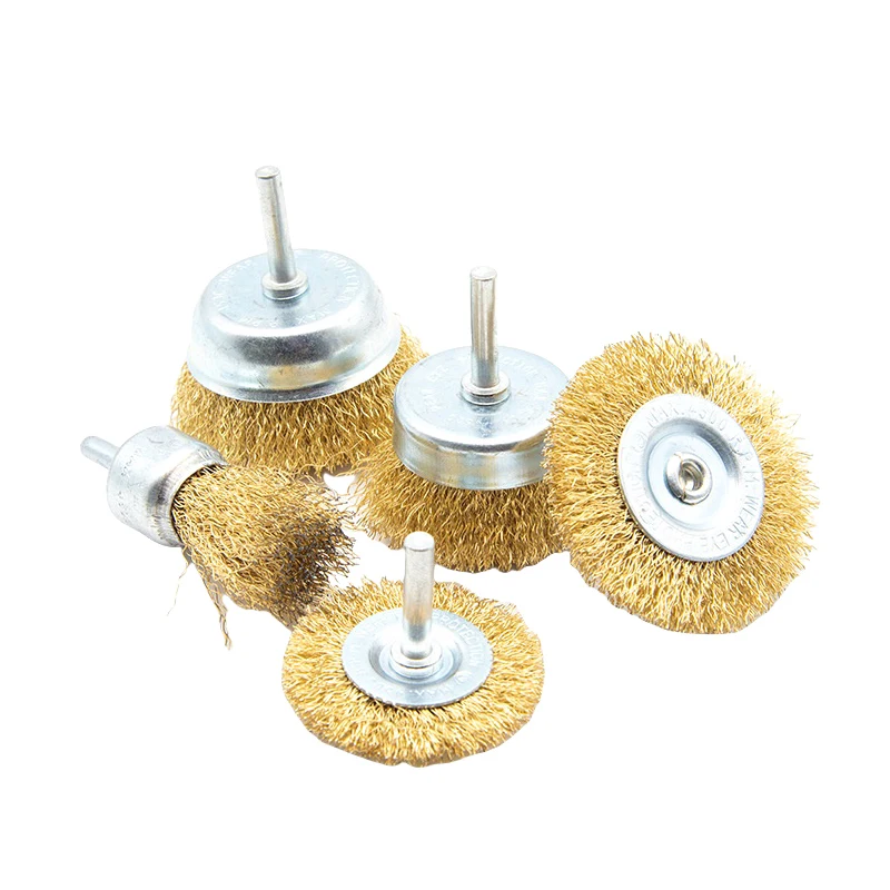 5Pcs Rust And Paint Removal Burr Removal Suit Total Cordless Drill Wire Brushes Stainless Steel Material Operating Surfaces