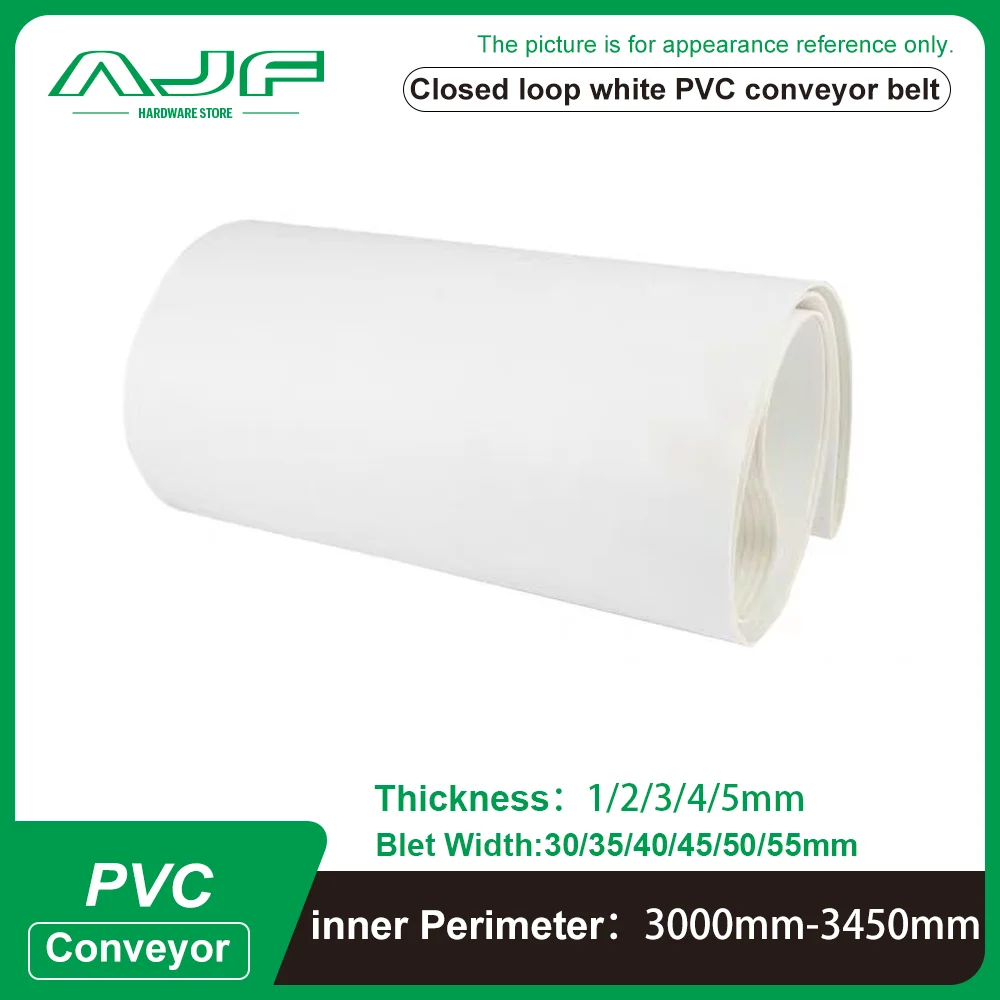 

white pvc conveyor belt Perimeter: 3000mm-3450mm width：30mm-55mm