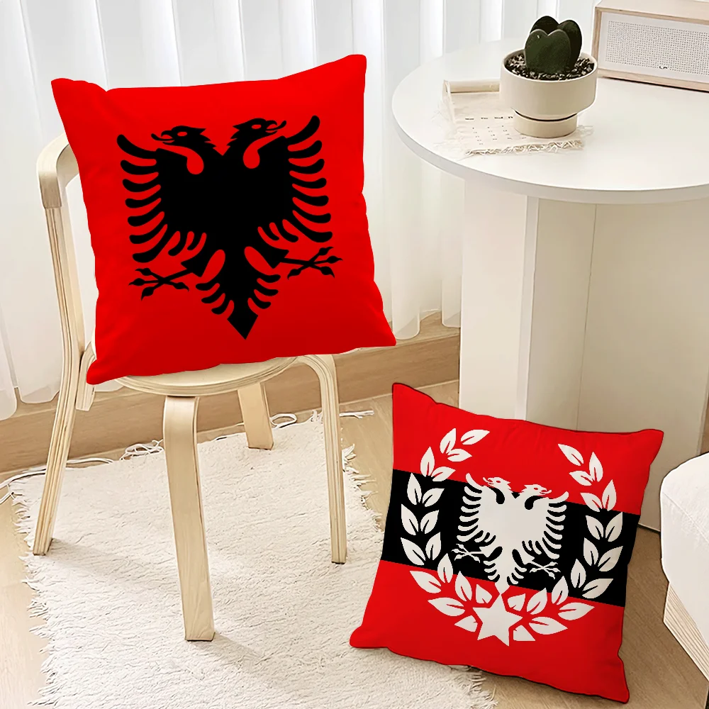 Albania Albanians Flag cushion cover For Bedroom Car Coffee Shop Room Soft and Living Room Sofa Decorative Pillow Cover Case