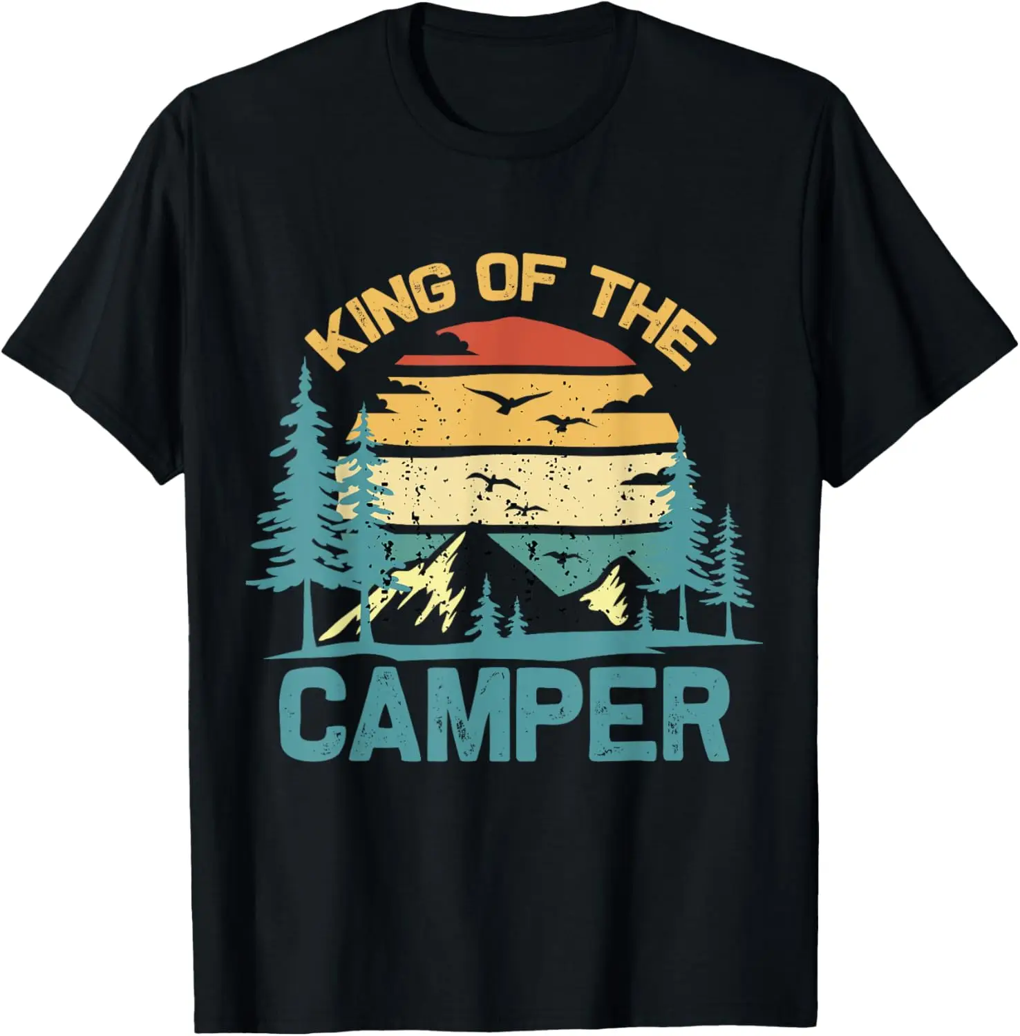 King of the Camper Retro Vintage Camping Travel T-Shirt