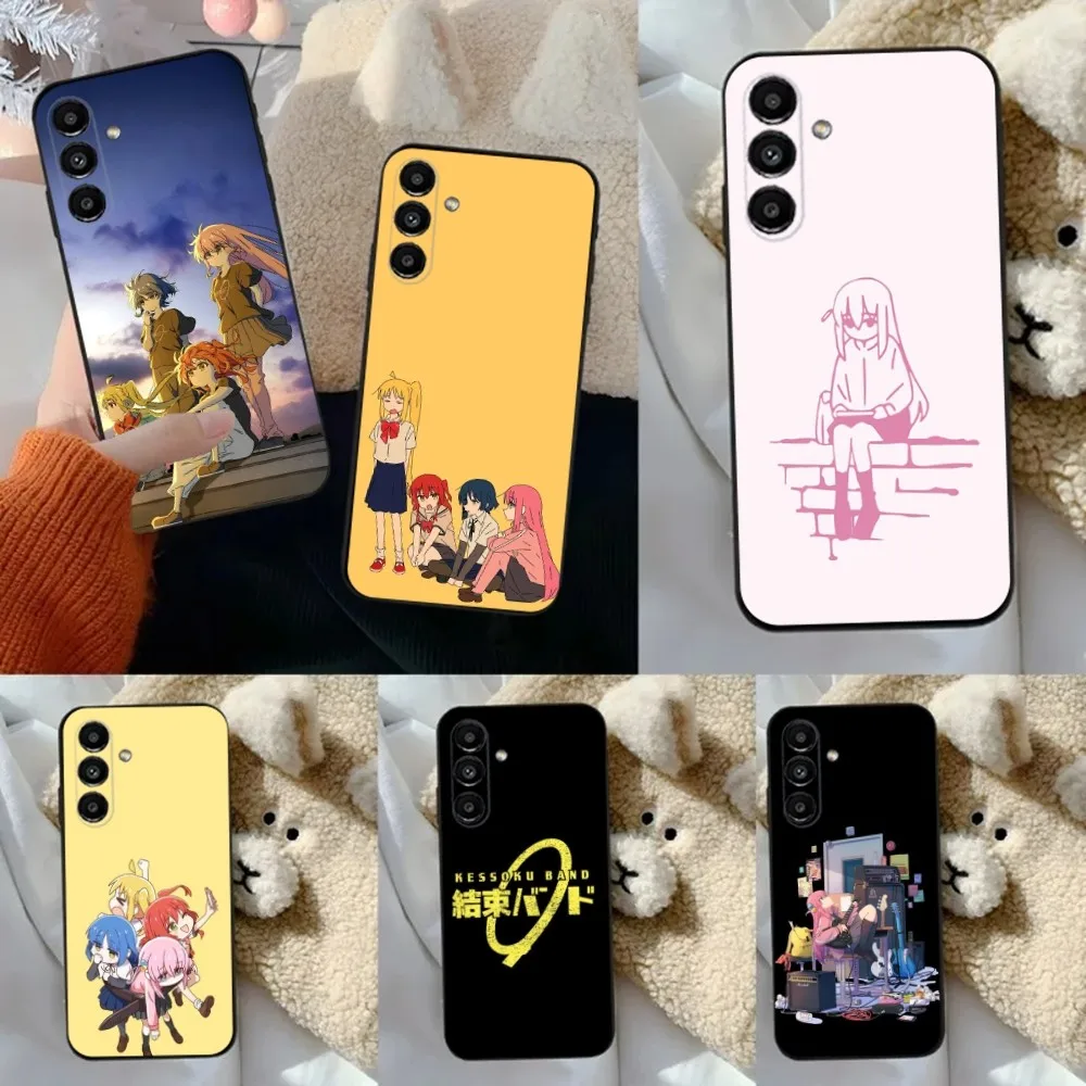 

B-Bocchi the Rock Band Phone Case For Samsung S24,23,22,30,21,10,9,Ultra,Plus,Lite,FE,5G Black Soft Case