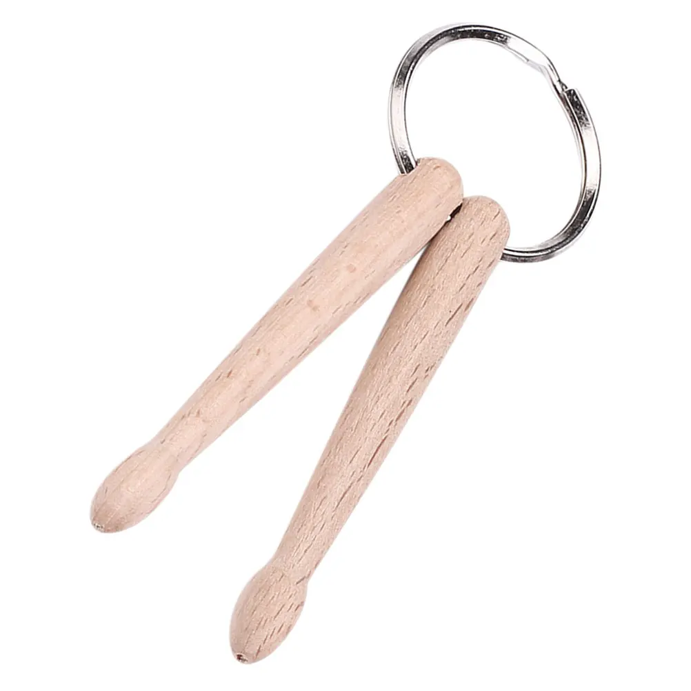 

Drum Keychain Unique Zinc Alloy Wood Material Band Drumstick Pendant Musical Instrument Ring Small Lightweight Decor