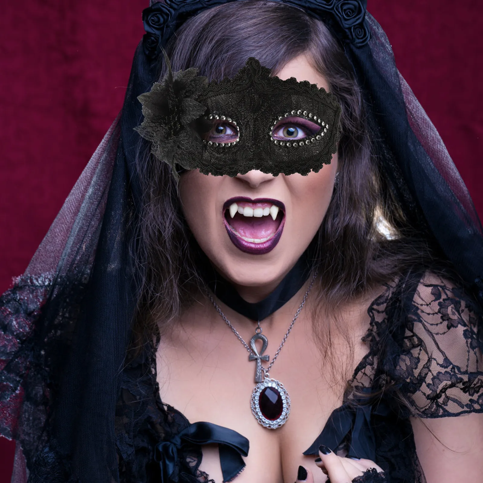 Princess Mask Well Designed Comfortable Fit Decorative Lace Half Face Mask for Women Masquerade Halloween Costume Party Festival