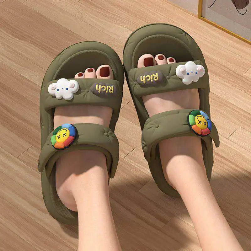 Super Soft Sole Girl Summer Slippers Bathroom Indoor Platform Home Cartoon Flip Flops Women Beach Slipper Sandals Slides Outdoor