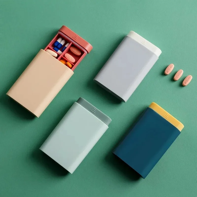 New Mini Small Portable Travel Vitamin Box Pill Cases 7 Days 6 Grids Container Organizer Storage Tablet Medicine Fish Oils
