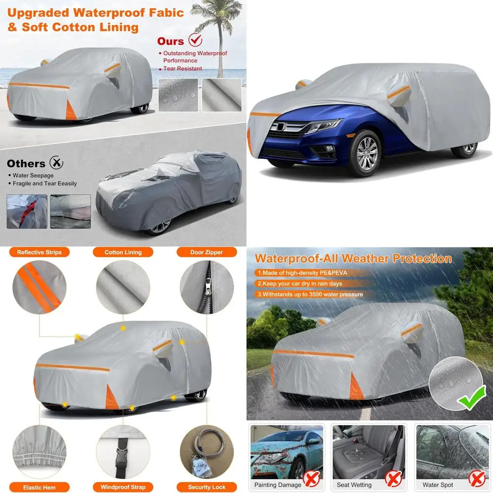 

All-Weather Protection Custom-Fit Car Cover for Minivans, 2005-2025, with Cotton Lining and Door Zipper