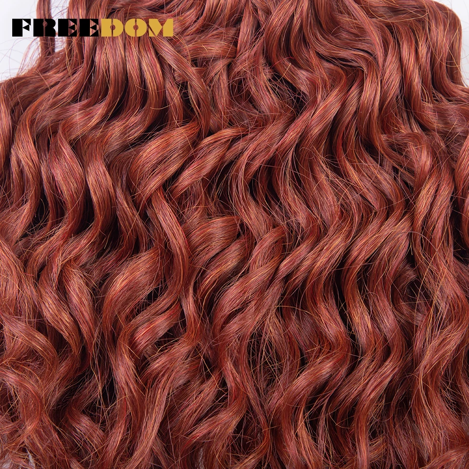 FREEDOM 10inches Synthetic Deep Wavy Twist Crochet Braids Hair Ombre Afro Curly Braiding Hair Extensions High Temperature Fiber