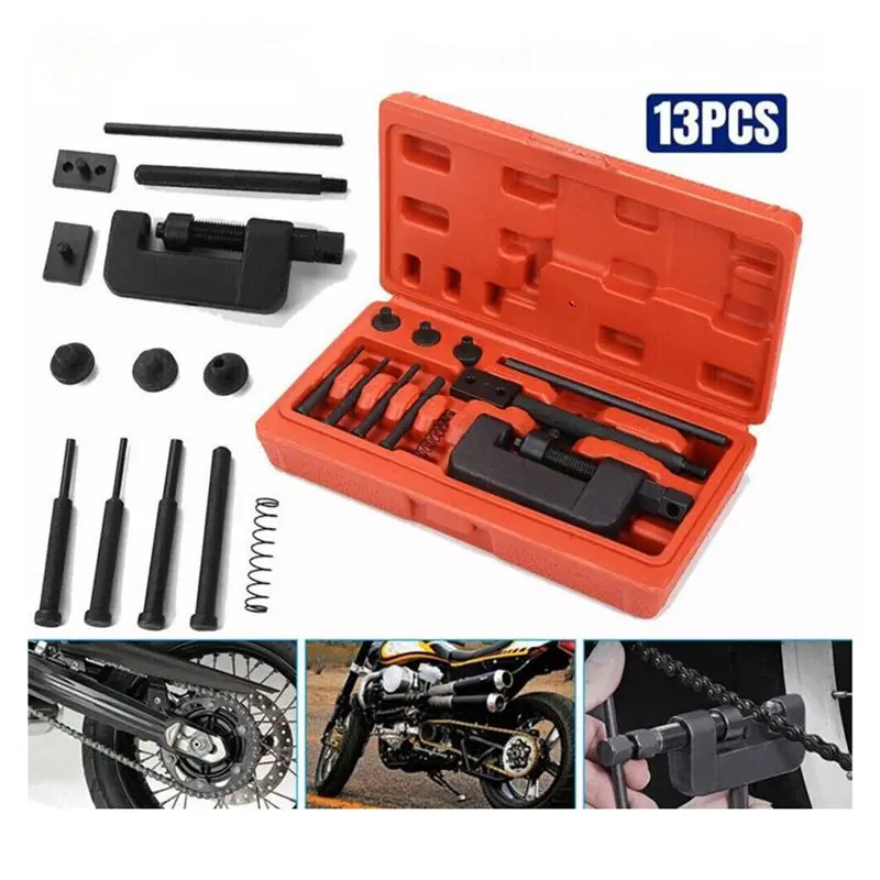 Portable Universal Motorbike Chain Breaker Splitter Riveting Tool Motorcycle Bike Chain Breaker Riveting Tool Chain Cutter Kit