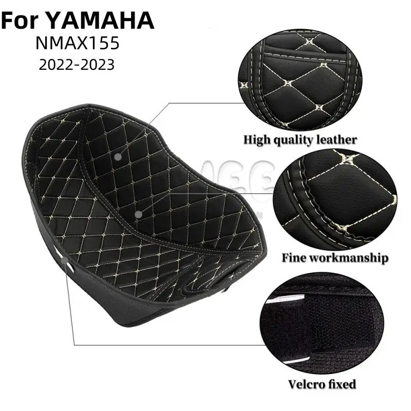 Motorcycle Trunk cargo Liner Protector Seat Pad Waterproof PU Storage Box Mat Compartment For Yamaha NMAX155 22-23 Accessories