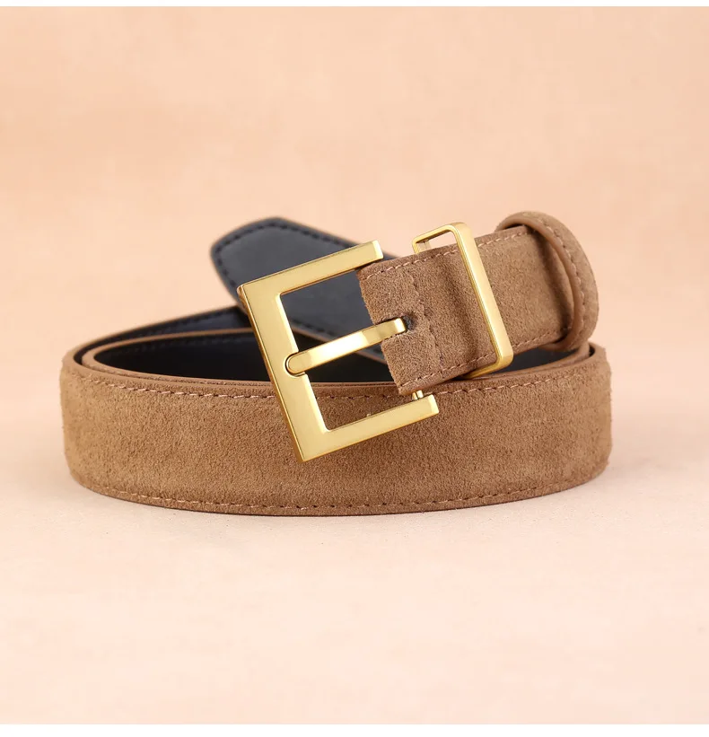 3cm New Women's Leather Belt with Needle Buckle Suede Waist Belts Cowhide Versatile Decoration Jeans Designer Clothes Waist Belt