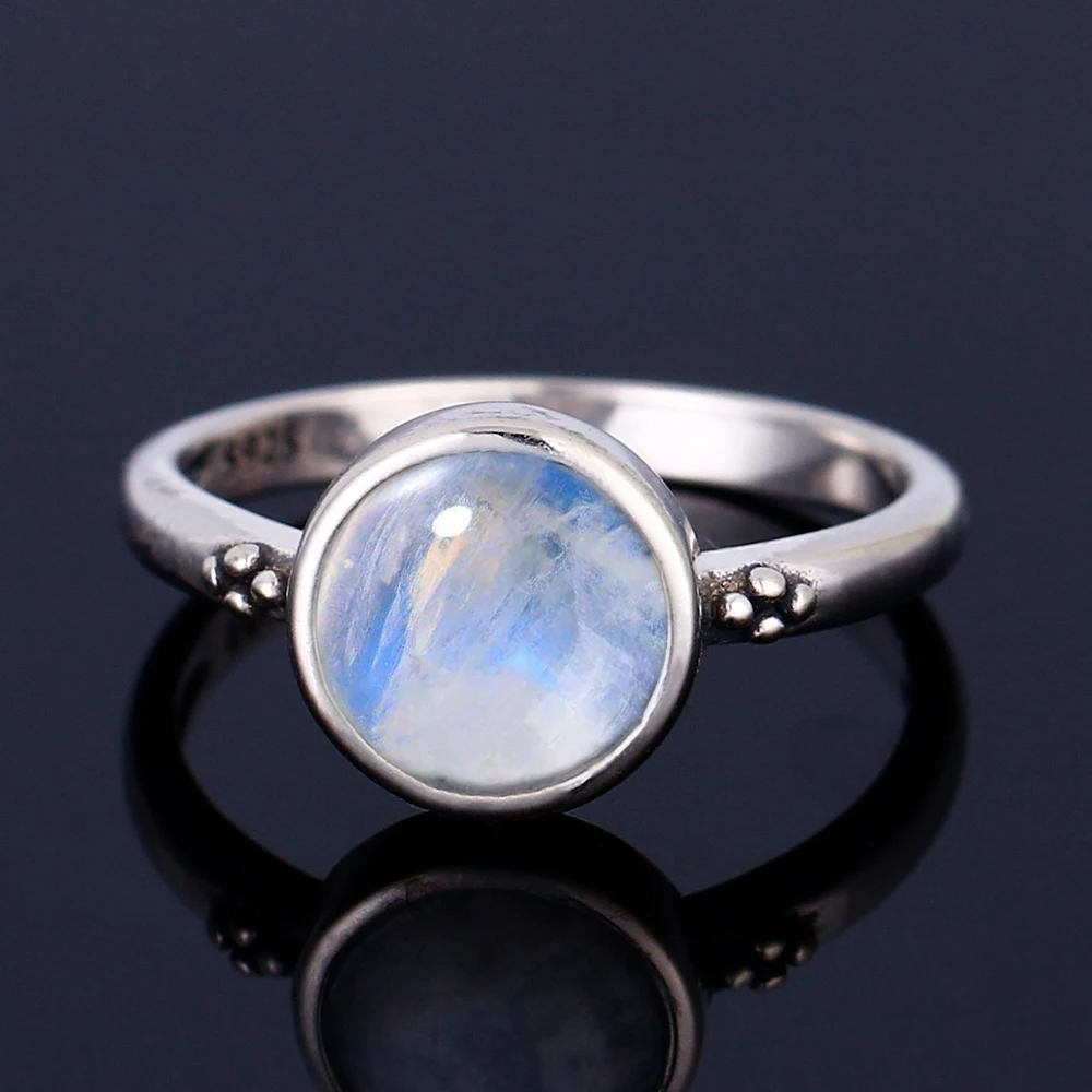 Nasiya Elegant Simple Moonstone Rings For Women Silver Moonstone Jewelry Anillos Wedding Anniversary Engagement Gifts