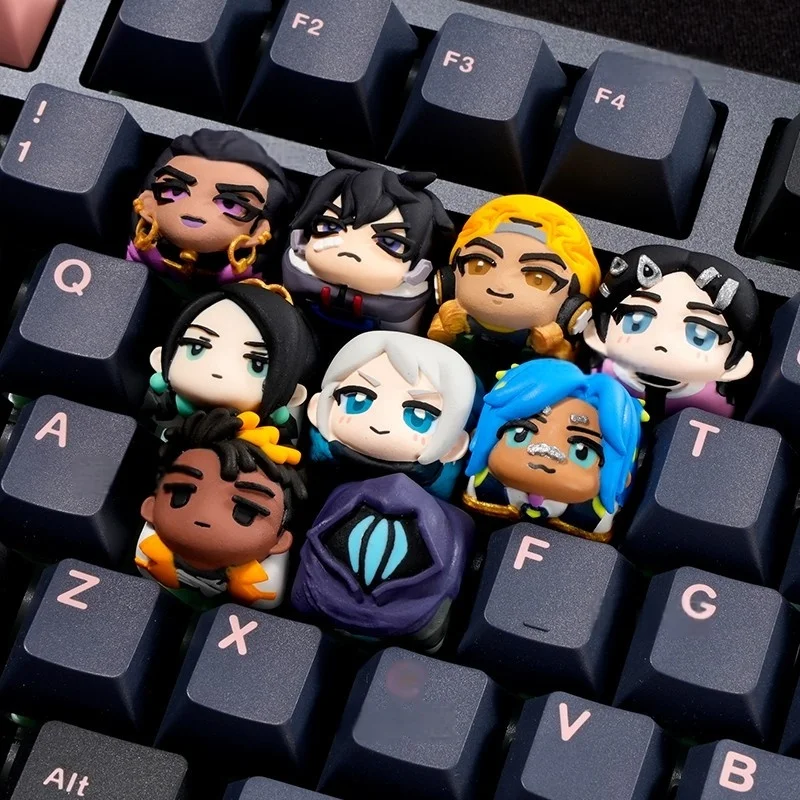 Valorant Themed Mechanical Keyboard Keycaps Jett Phoenix Gaming Peripherals Personalized Resin Material Laptop Keyboard Keycaps