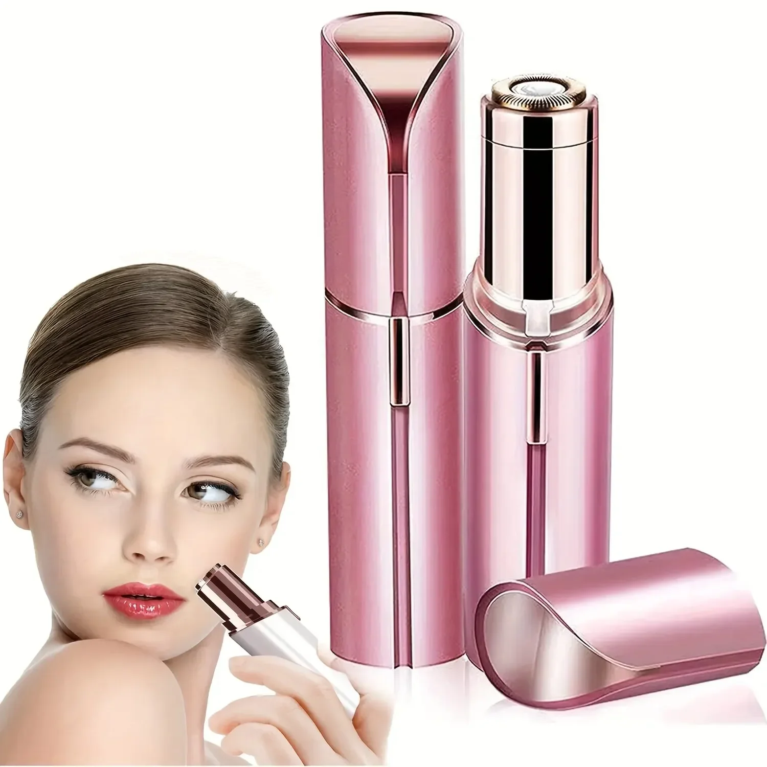 Depiladora eléctrica portátil en forma de lápiz labial para mujer, depilación Facial indolora y efectiva, herramienta de afeitadora para el hogar