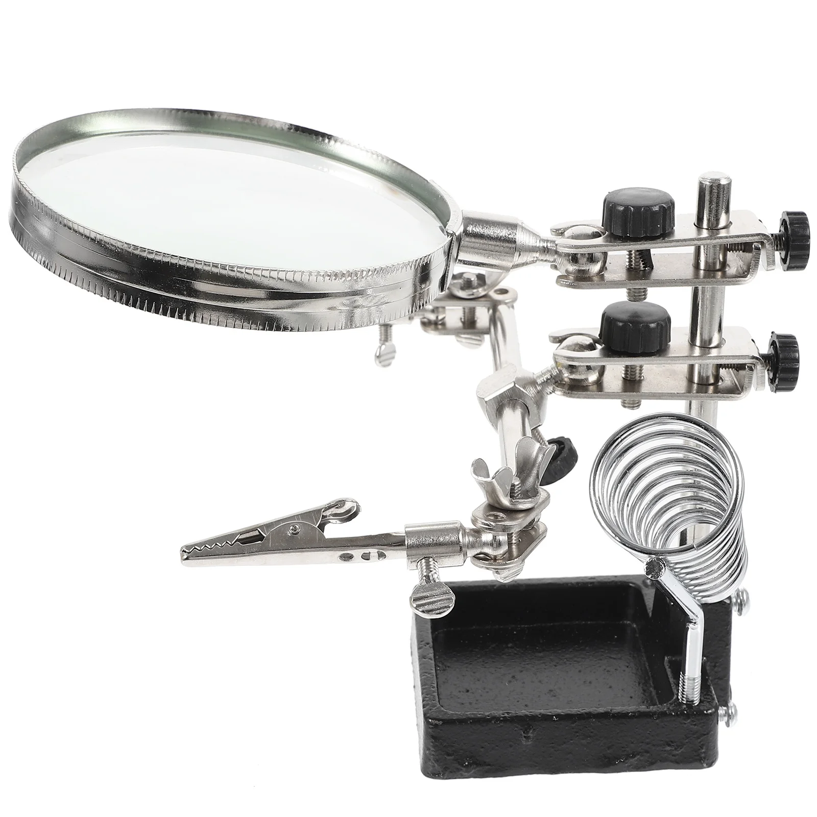 Station de soudage avec loupe à ressort, rangement facile, support réutilisable pour loisirs, artisanat, Observation biologique, soudage
