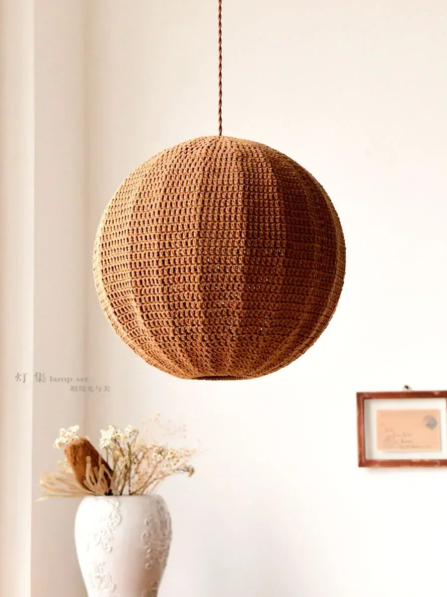 

Living Room Woven Pendant Lights Vintage Farmhouse Chandeliers Restaurant Shop Countryside Hanging Lamps for Room Decor Fixture