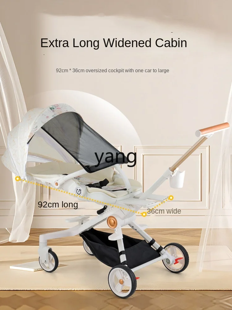 L'm'm Large Cockpit Walk the Children Fantstic Product Can Sit and Lie One-Click Rotating Reversing Children Baby Stroller