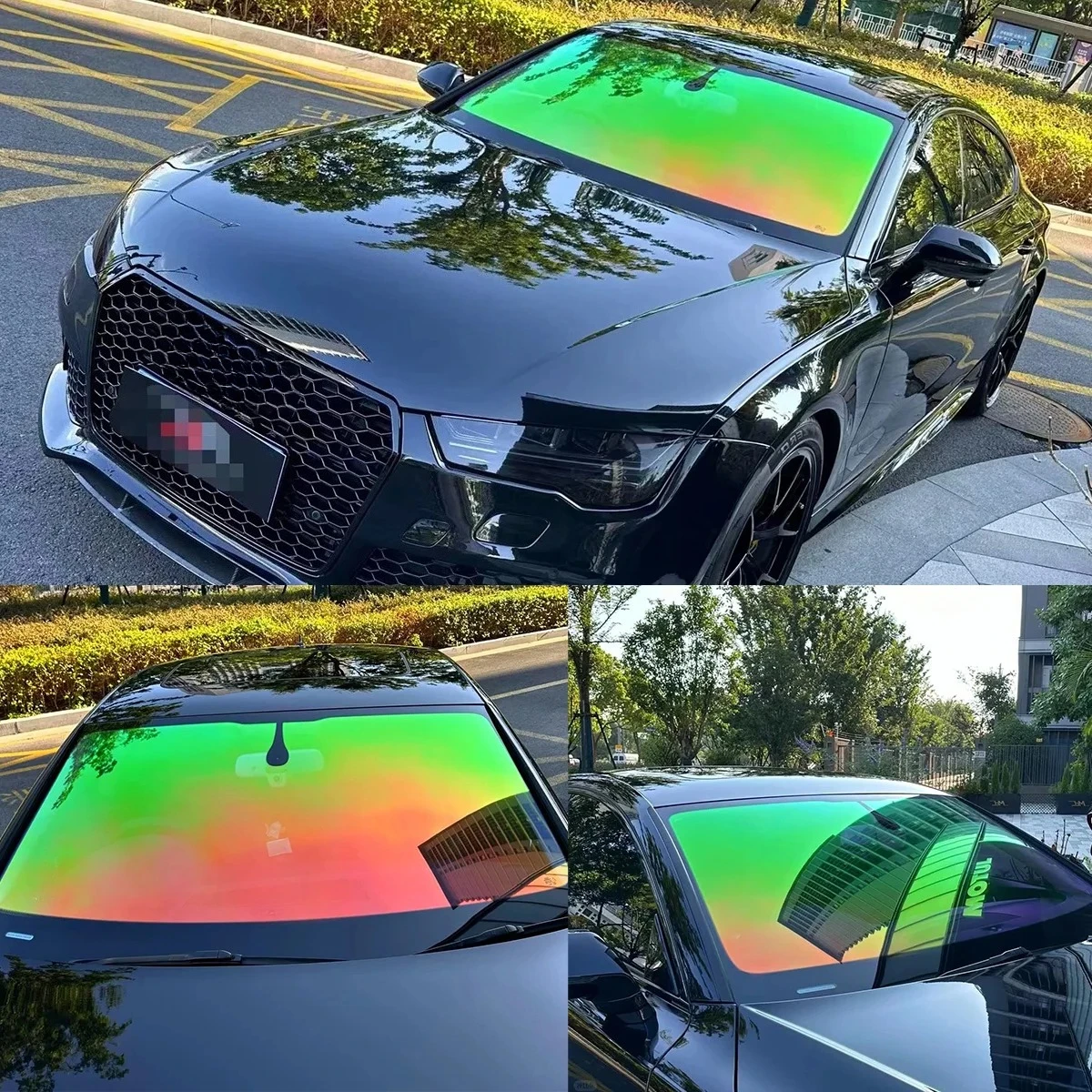 Car Window Solar Film Ghost Aurora Green Colorful Optical Film Chameleon Front and Rear Windshield Thermal Insulation