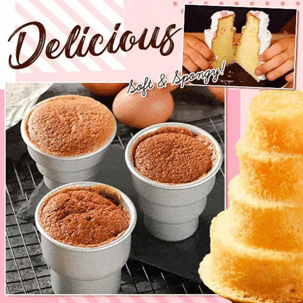 4Pcs Unique Shape Aluminum Alloy Mini Cake Molds for Cupcakes Chocolate Pudding Jelly Baking DIY Dessert Making Household