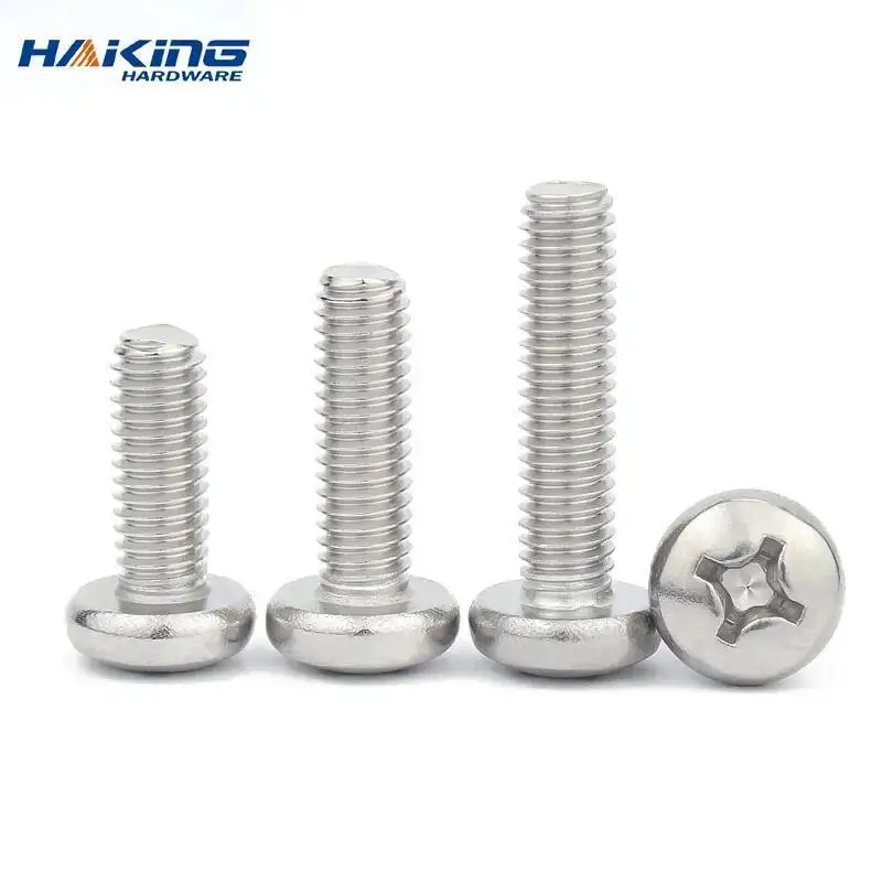 10/50 M2 M2.5 M3 M3.5 M4 M5 M6 M8 A2 304 Stainless steel Cross Round Phillips Pan Head Screw Bolt Dia 2 3 4 5 8mm Length 3-100mm