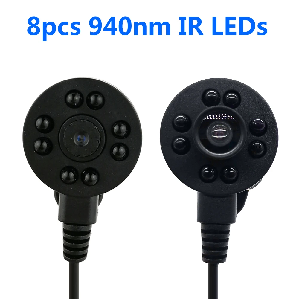 Micro Mini Camera Analog Camera with 8PCS 940nm IR LEDs Night Vision Indoor CCTV Video Audio Camera
