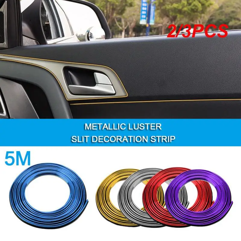 2/3PCS Universal Car Moulding Decoration Flexible Strips 5M/ /1M Interior Auto Mouldings Car Cover Trim Dashboard Door