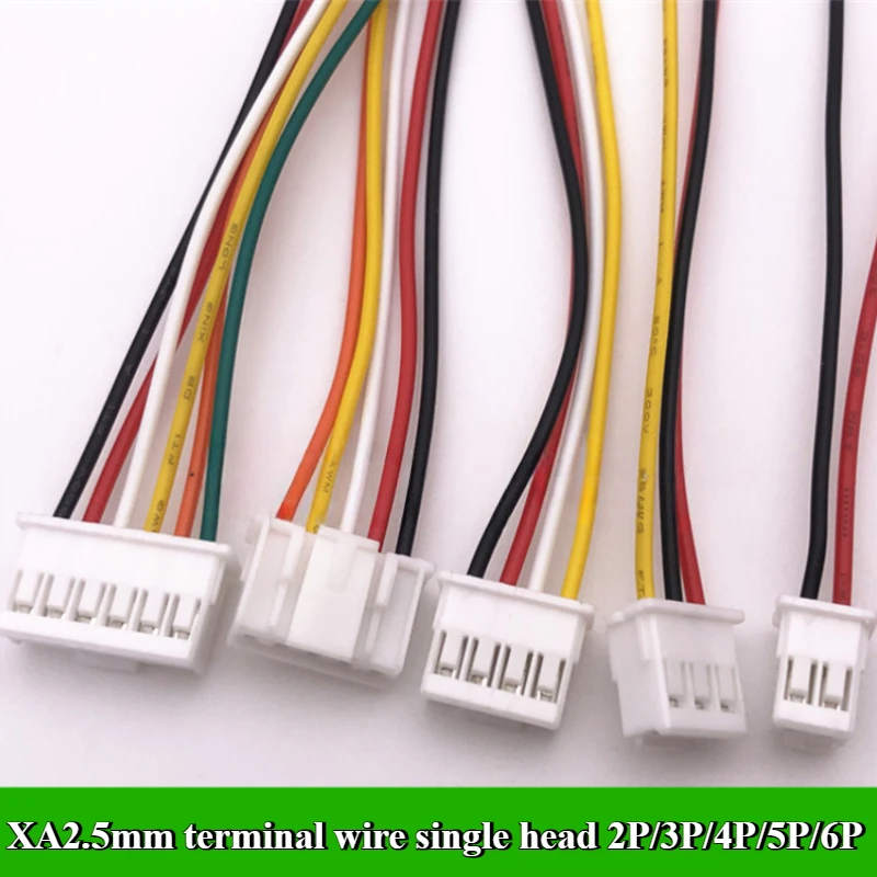 XA2.5mm Single Head With Lock Buckle Pitch 2.5mm Terminal Wire 2P/3P/4P/5P/6P Wire Length 20cm 26AWG Electronic lLine Connector