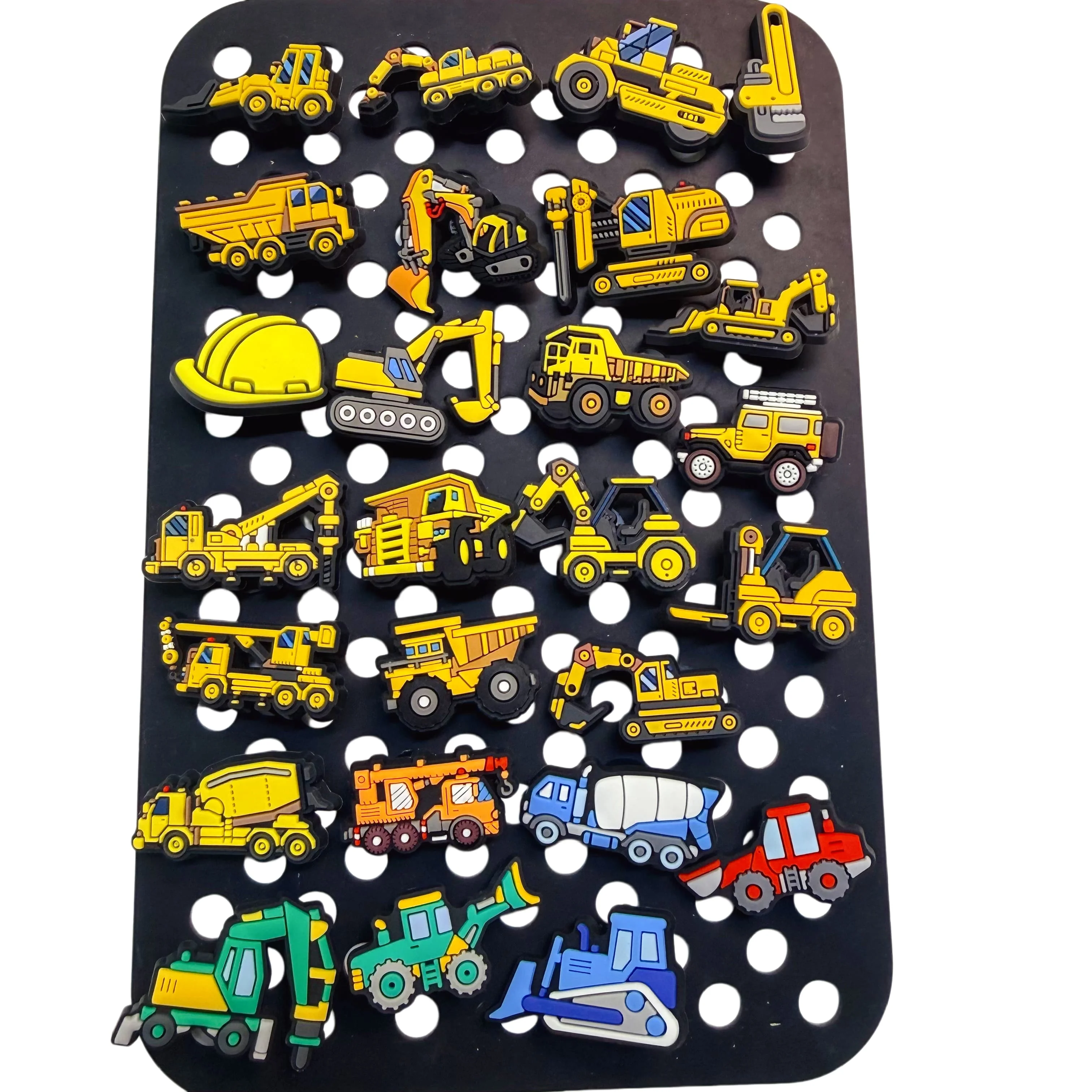 17-100Pcs Wholesale Mix Engineering Vehicle PVC Shoe Accessories Forklift Slipper Button Charms Fit Party Present