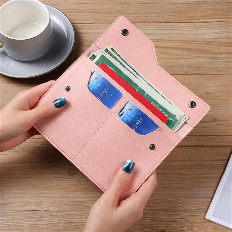 Large Wallet Capacity Passport Cover Case PU Leather Travel Accessories Women Wallet Credit Card Bag Passport Protector Holder