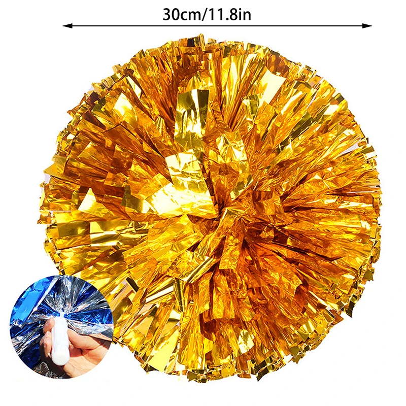 1Pc 30CM balle sport Match danse vocale fête Concert décorateur venir sur les accessoires jeu Pom Poms avec poignée pom-pom girl torcher