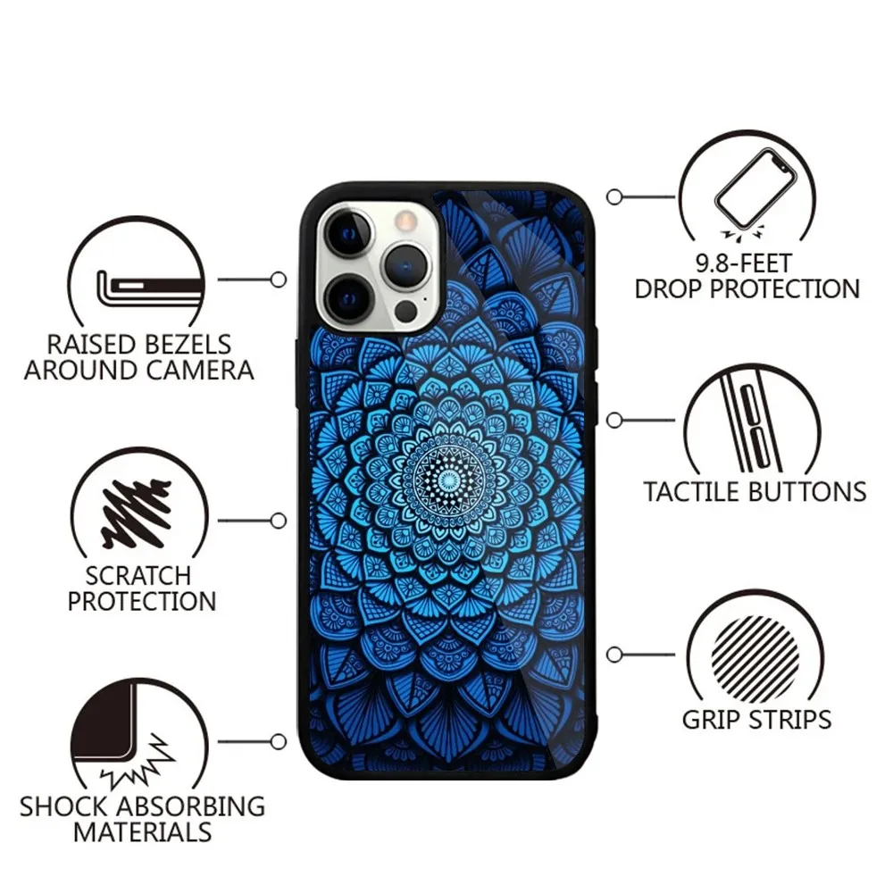 Indian Floral Henna Mandala Phone Case Strong Magnetic For IPhone 15,14,13,Pro,Max,Plus,11,12,Mini For Magsafe Wireless Charging