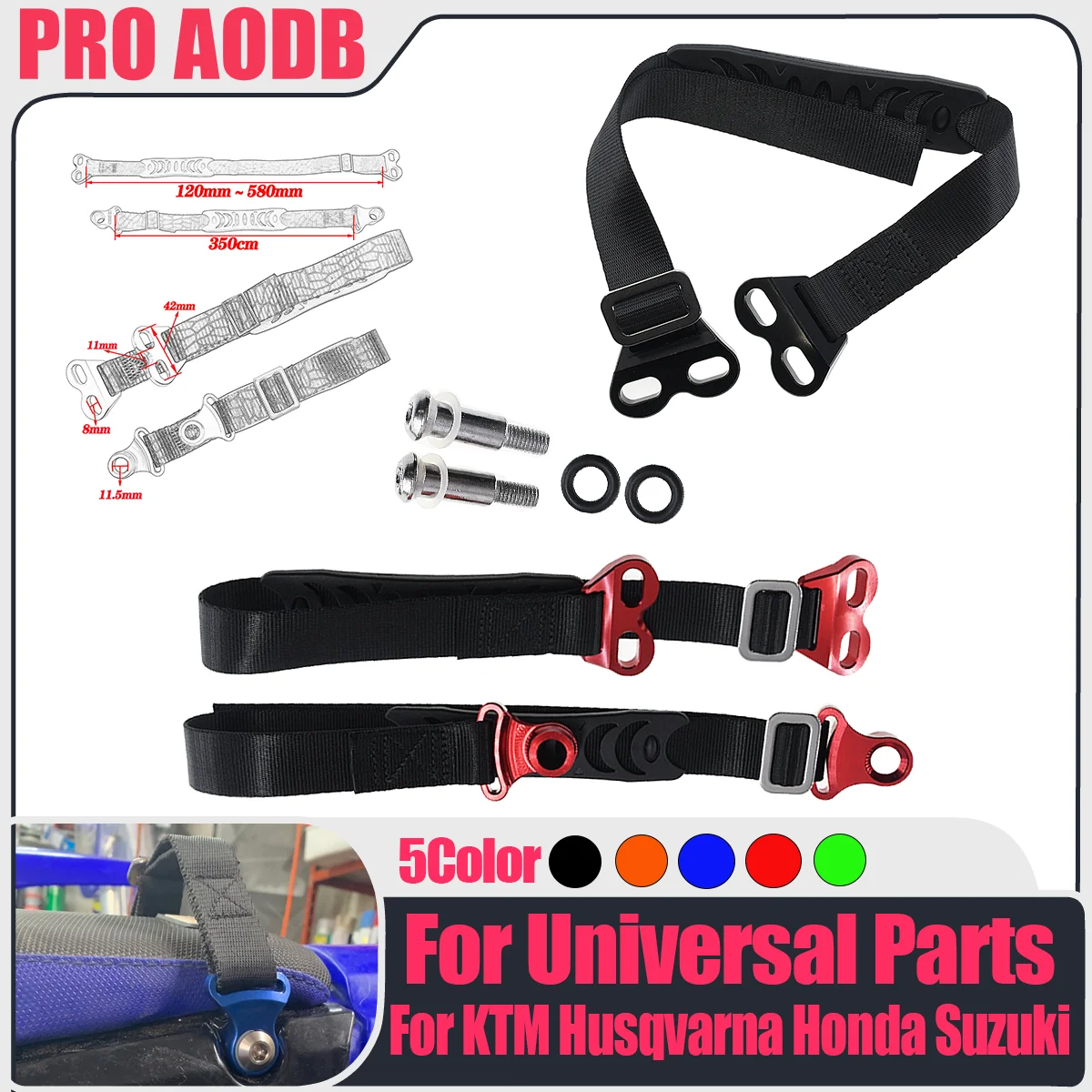 For HONDA YAMAHA KAWASAKI SUZUKI Motorcycle Accessories Enduro CNC Seat Rescue Belt Cushion C1 Rear Lift Strap Pull Sling