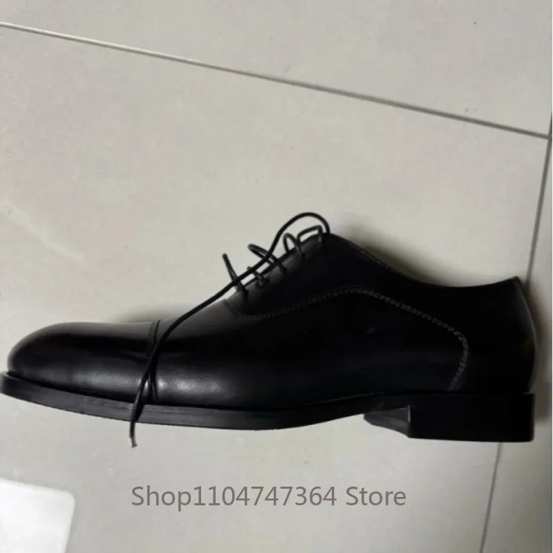 Italian Men's Business Formal Leather Shoes Pointed Toe Retro Wedding Genuine Leather Handmade Party Office Work Oxfords Male