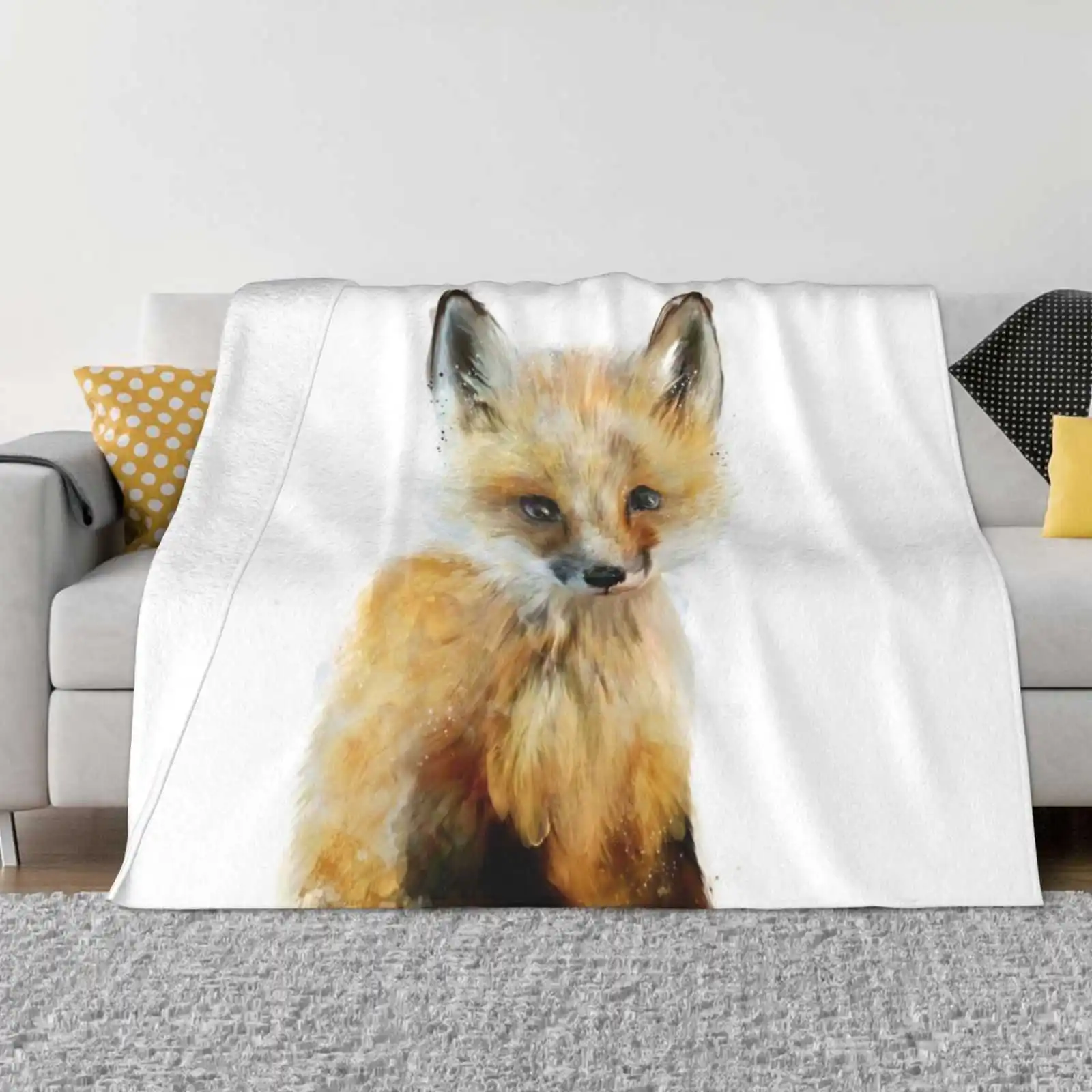 Little Fox Fashion Soft Warm Throw Blanket Baby Fox Small Animals Little Collection Series Woodland Wildlife Nursery Chart